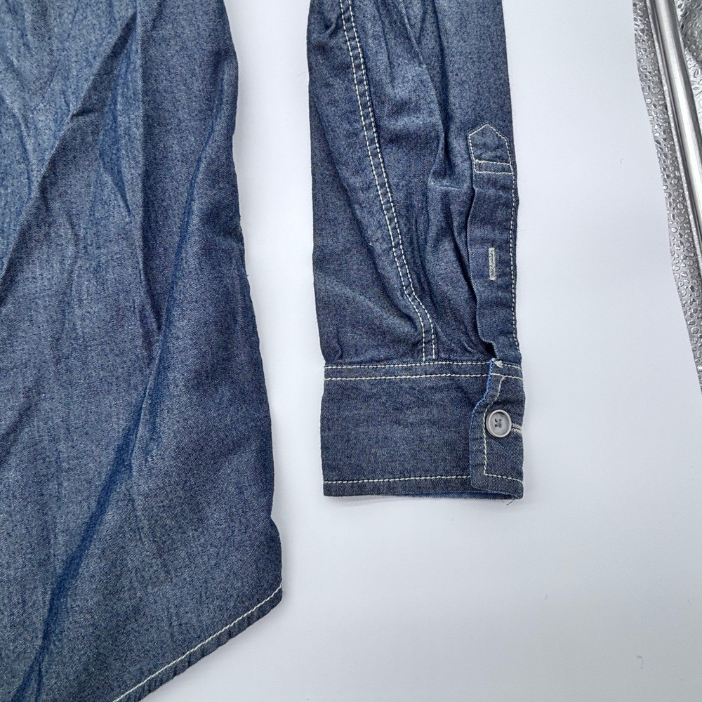 Weatherproof Vintage Mens Denim Chambray Work Shirt Long‎ Sleeve Button Down M M - Picture 6 of 10